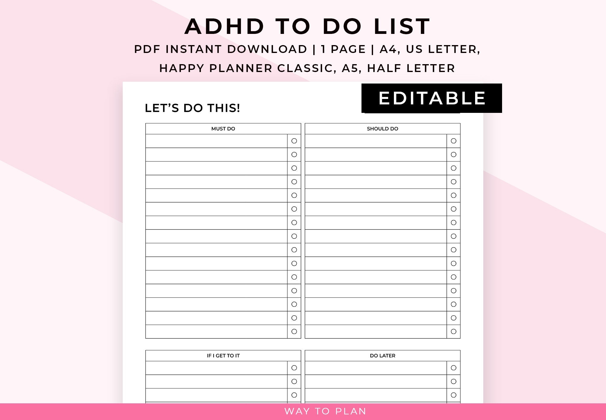 adhd to do list printable