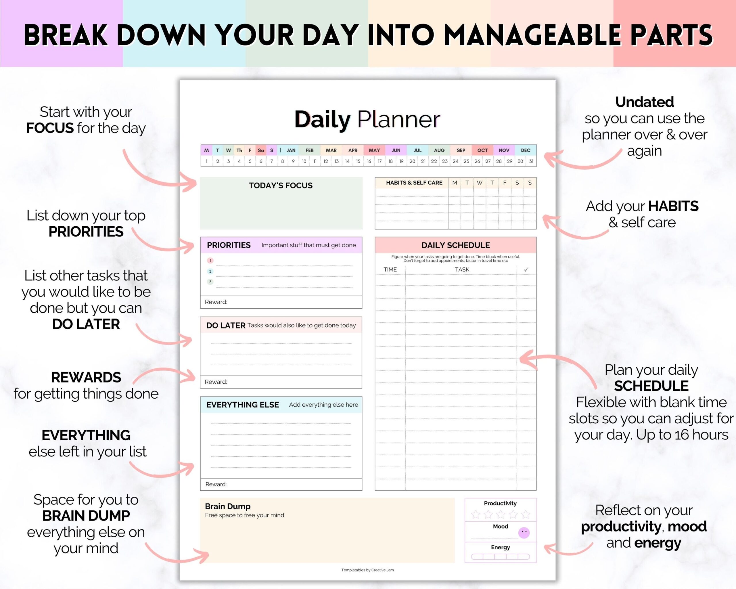 adhd planner printable free tiktok