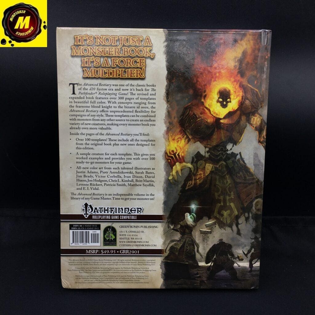 Advanced Bestiary A Monster Template Compendium GRR2901 Hardcover 119849 Mindtaker Miniatures