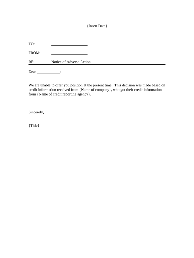 Adverse Action Letter Fill Out Sign Online DocHub
