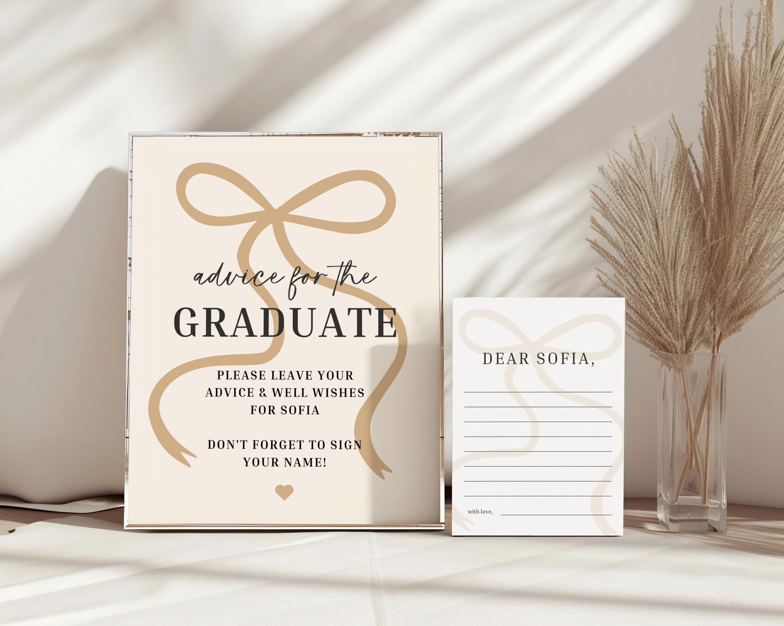 Advice For The Graduate Canva Template Senior Grad Party Sign Template Digital Download Editable Graduation Party Game Advice Cards Etsy