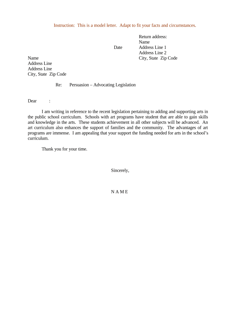 Advocacy Letter Example Fill Out Sign Online DocHub