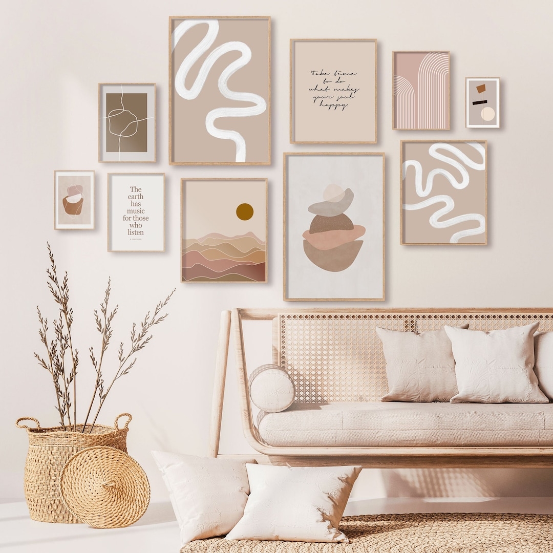 Aesthetic Gallery Wall Art Set Of 10 Prints Printable Wall Art Set Beige Aesthetic Wall Prints Neutral Decor Abstract Wall Art Collage Etsy