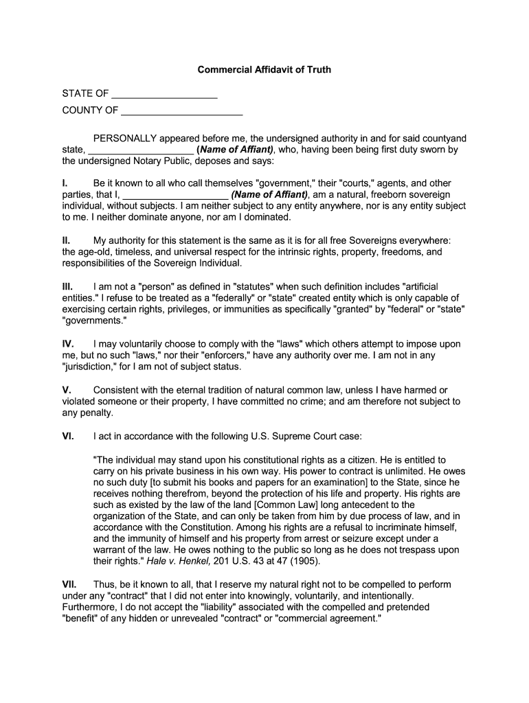 Affidavit Of Truth Pre built Template AirSlate SignNow