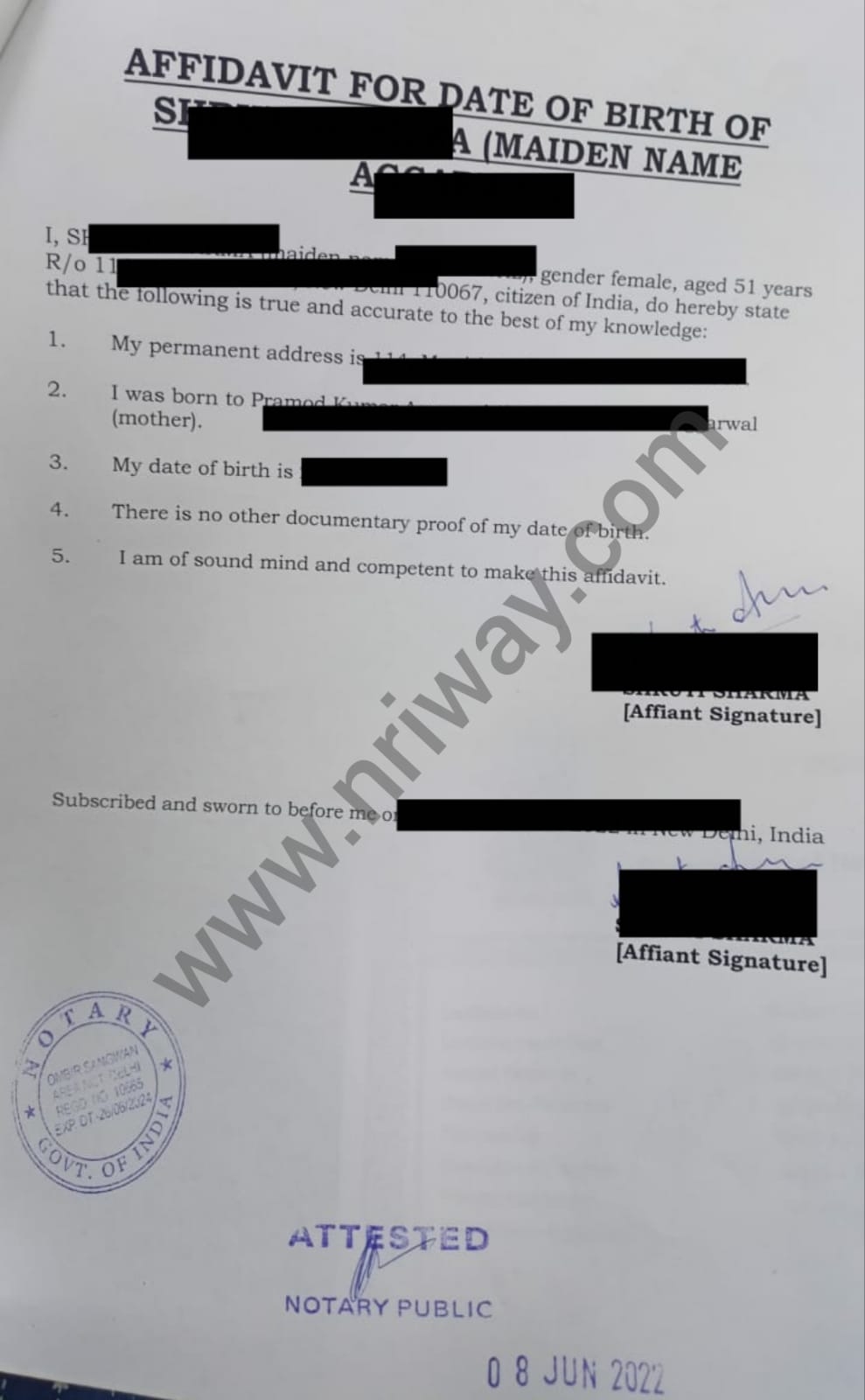 Affidavit Services In Raipur