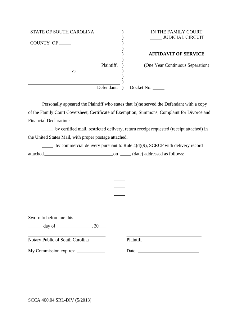 Affidavit Template South Carolina Pre built Template AirSlate SignNow