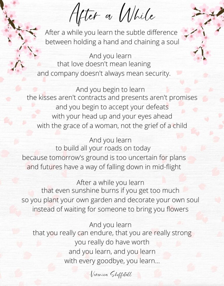 After A While Inspirational Quote INSTANT DOWNLOAD Divorce Loss Relationships Growth Break up Grief Heartbreak Strength Moving On Etsy