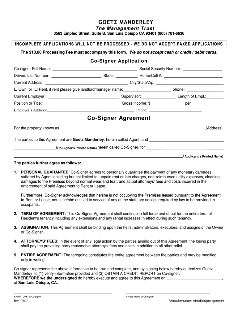 Agreement Between Co Signer And Borrower Template Fill Out Sign Online DocHub