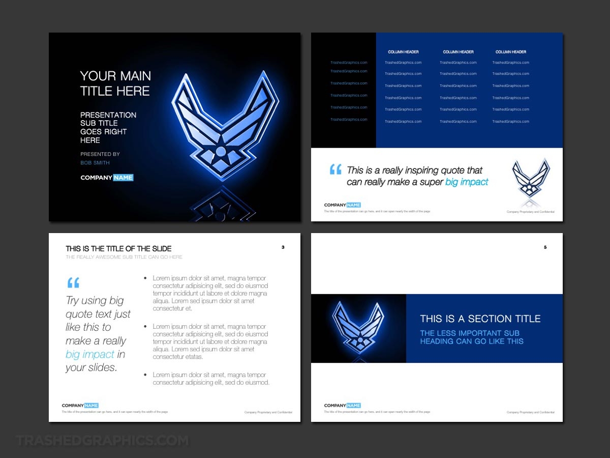 Air Force PowerPoint Template Designs TrashedGraphics
