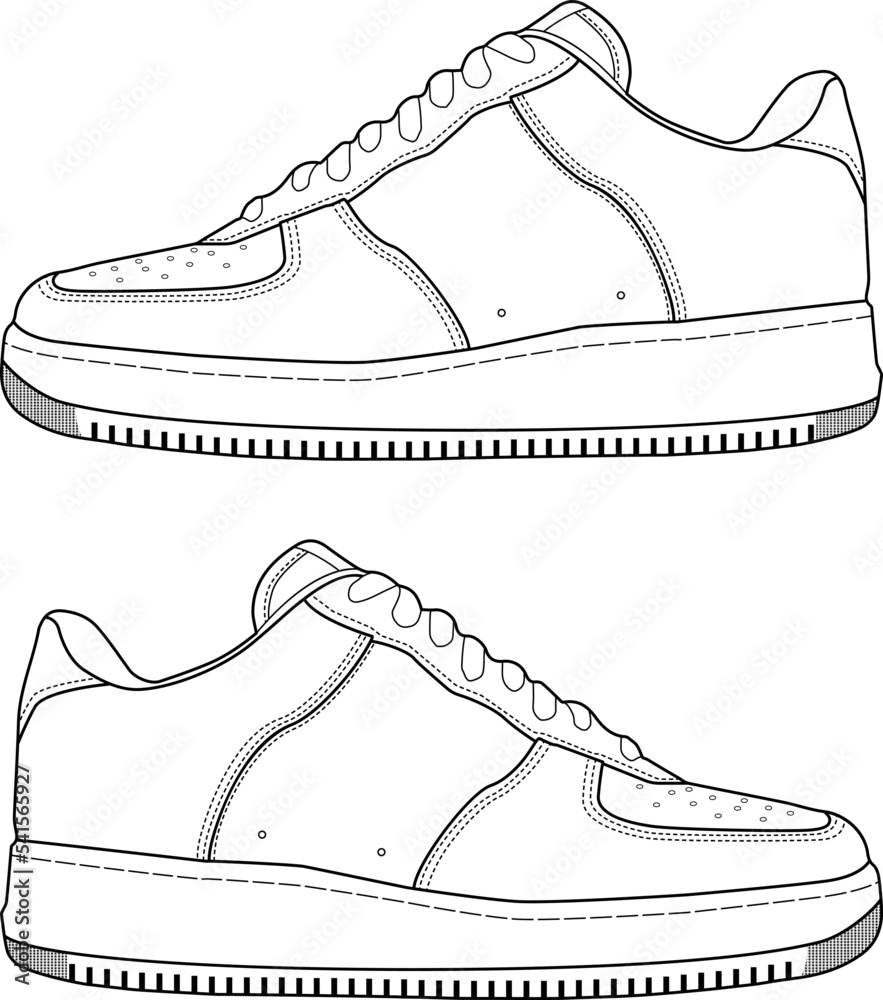 AIR FORCE Shoes With No Logo Mock Up Template Side View Stock Vector Adobe Stock