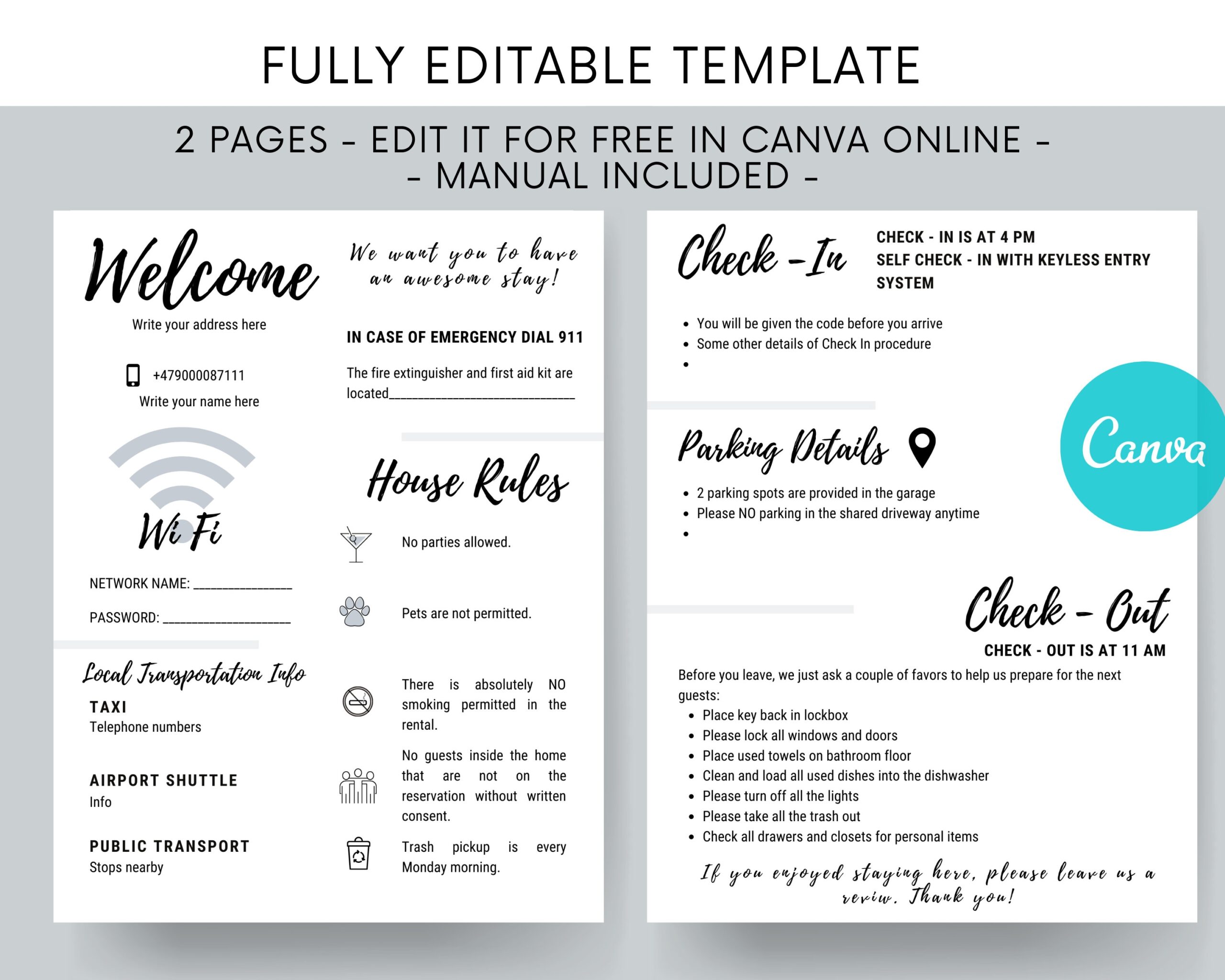 airbnb house rules template free