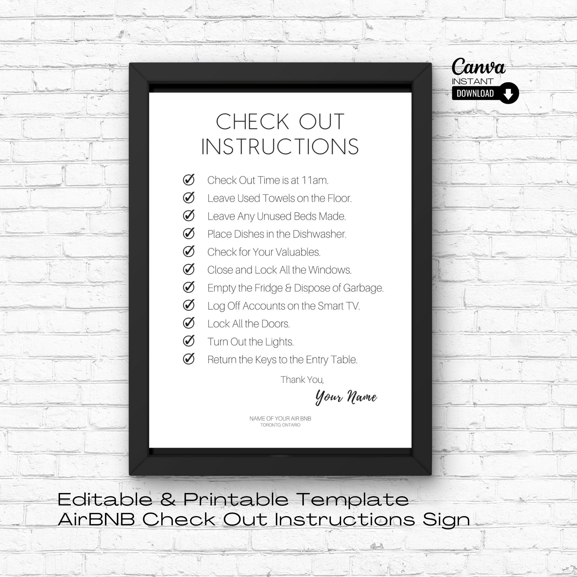 Airbnb Check Out Sign Template Editable Airbnb Sign Airbnb House Rules Airbnb Printable Electronic Airbnb Check Out Checklist VRBO Etsy