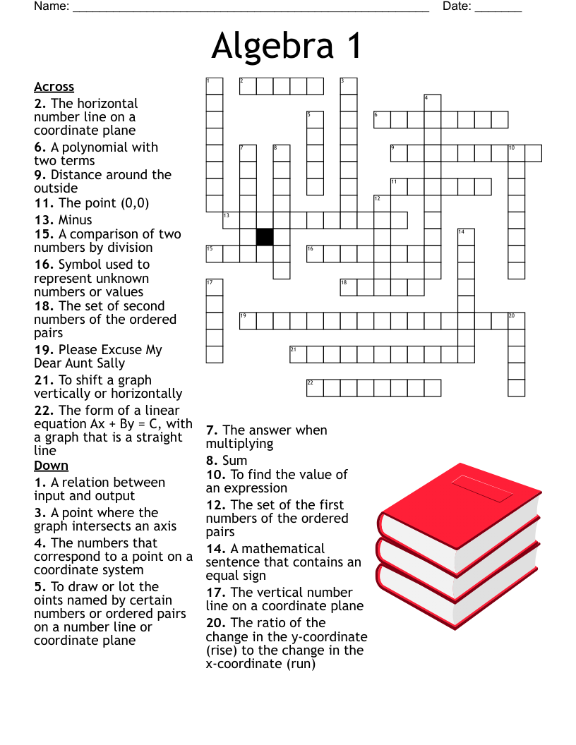 Algebra 2 Word Search WordMint