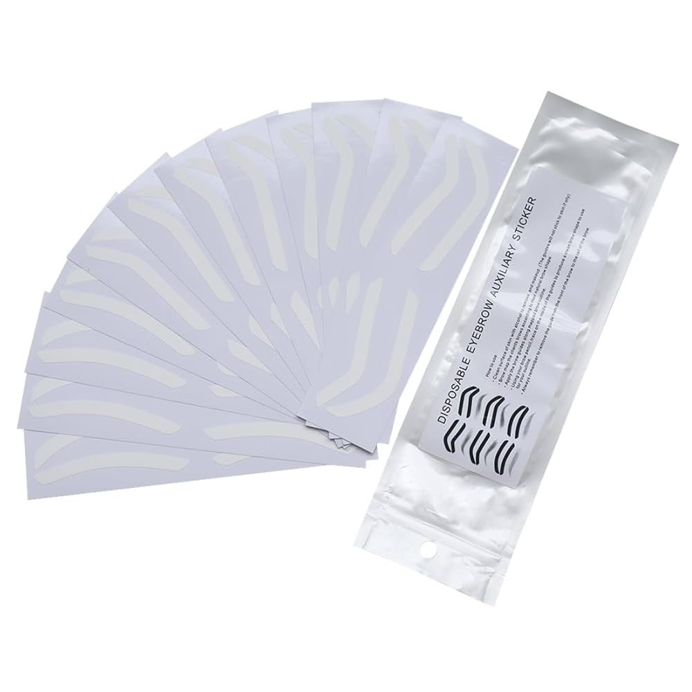 Amazon Airbrush Eyebrow Stickers Stencils Shape Tape Disposable Tattoo Auxiliary Stickers Airbrush Brow Border Shaping Mapping Guide Tape Air Brush Templates For Tinting Makeup 1 Bag 12 Pairs Beauty Personal Care