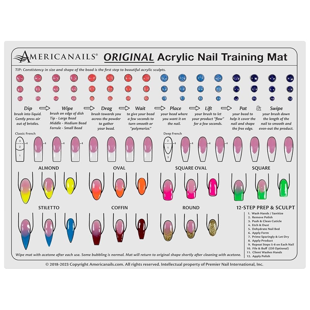 Amazon Americanails Acrylic Nail Training Mat Silicone Trainer Sheet For Application Practice Flexible Roll Up Pad Template For Acrylic Fingernails Learn How To Apply Acrylic Nails Beauty Personal Care