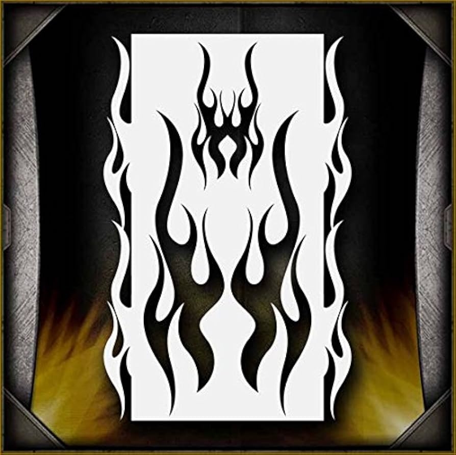 Amazon Flames 6 AirSick Airbrush Stencil Art Design Template