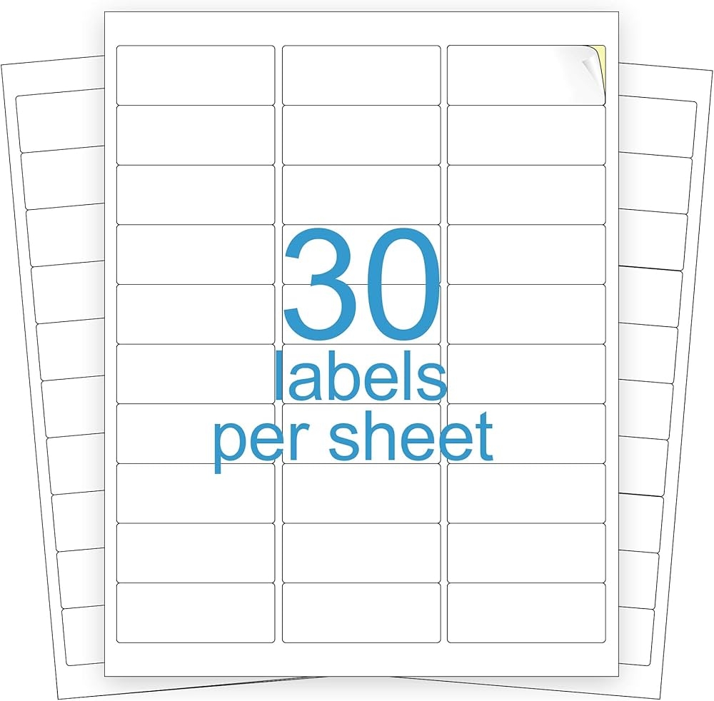 Amazon KKBESTPACK Label Sticker Address Labels 30 Up Shipping Labels 1 X 2 5 8 Self Adhesive Barcode FNSKU Stickers For Inkjet And Laser Printer 100 Sheets 3000 Labels KK30 Office Products