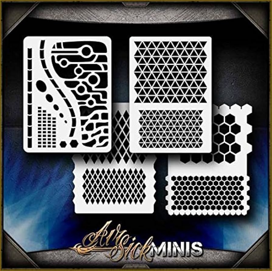 Amazon Mini Geometric AirSick Pattern Shapes Airbrush Stencil Art Template