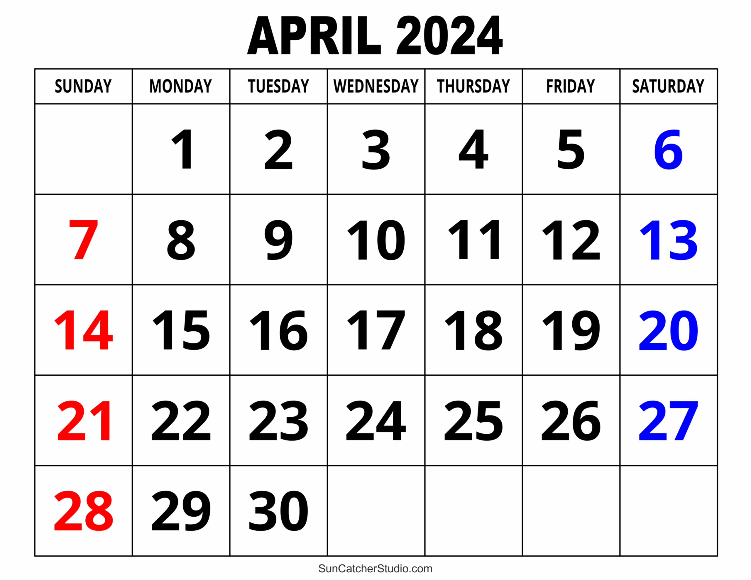 April 2024 Calendar Free Printable Free Printables Monograms Design Tools Patterns DIY Projects
