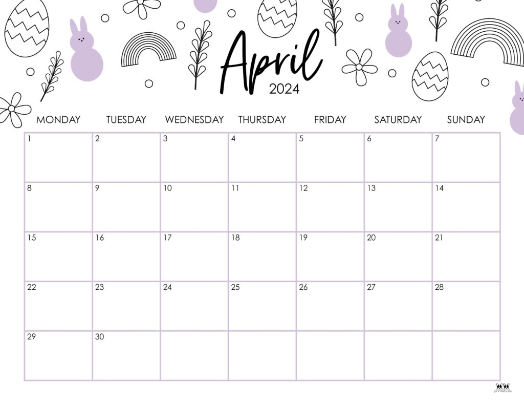 April 2024 Calendars 50 FREE Printables Printabulls