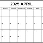 April 2025 Calendar Free Printable Calendars