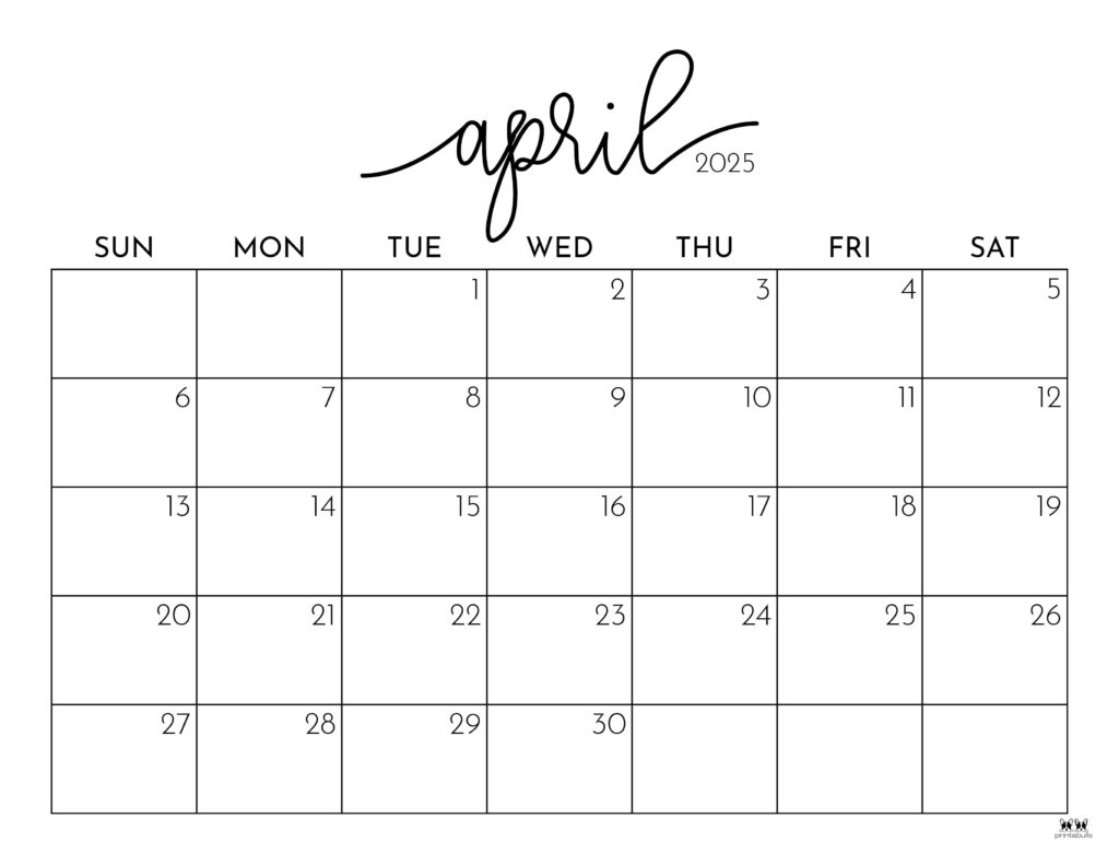 april 2025 calendar