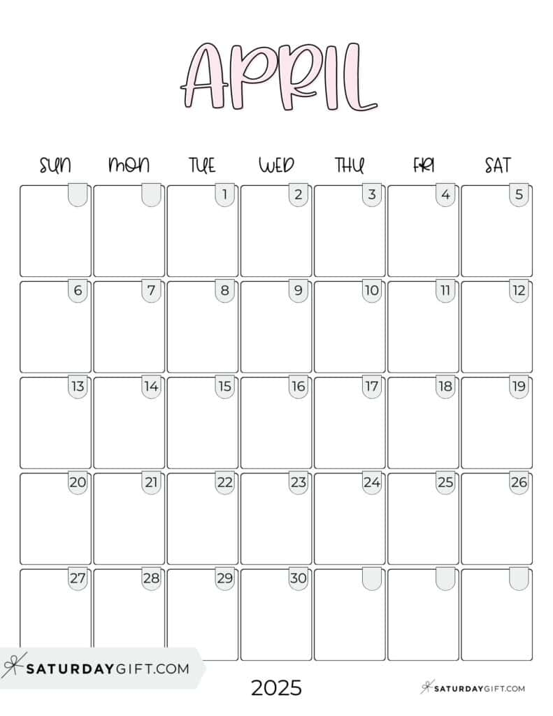 printable april 2025 calendar