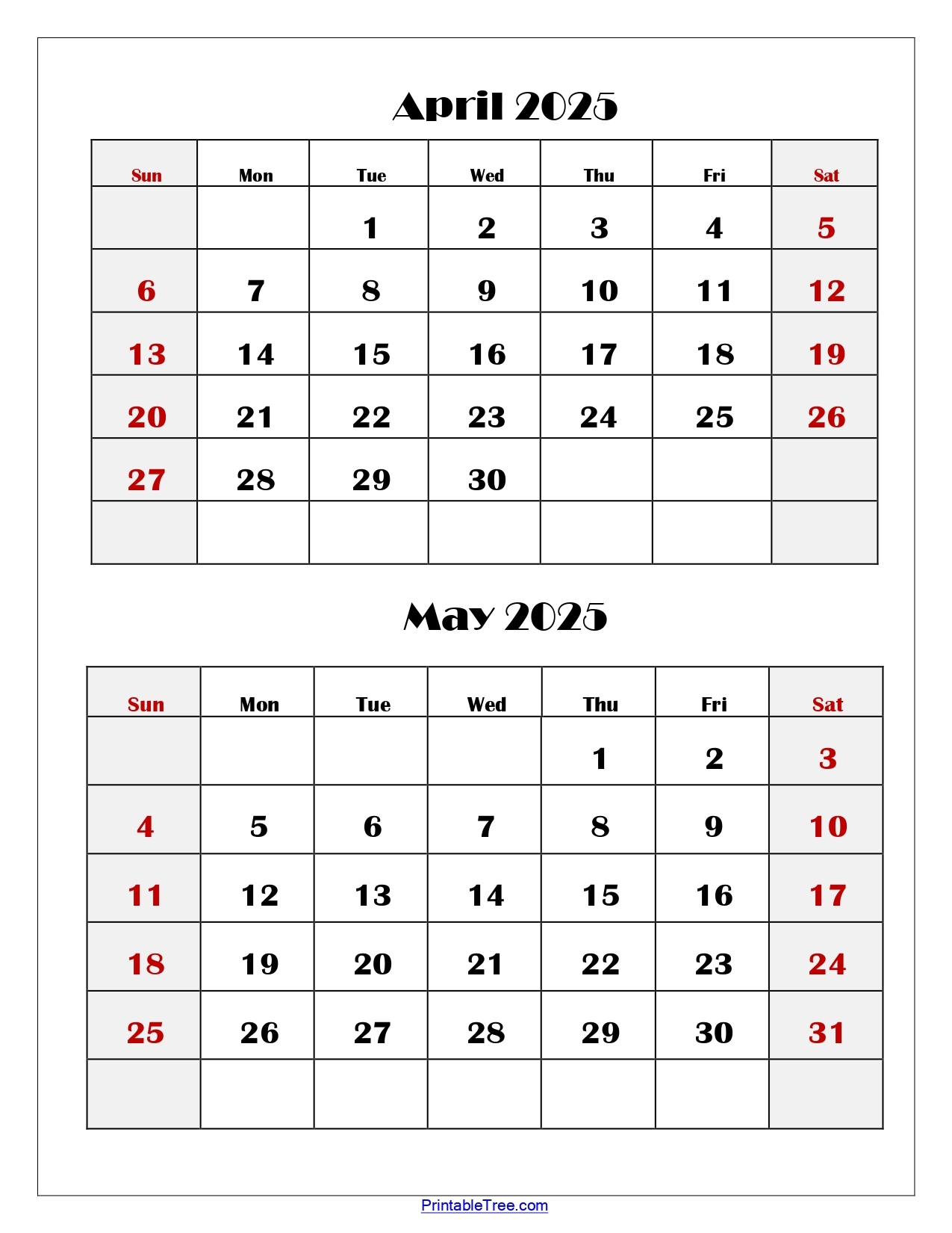 printable calendar april may june 2025