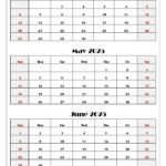 April To June 2025 Calendar Printable PDF Three Months Calendar