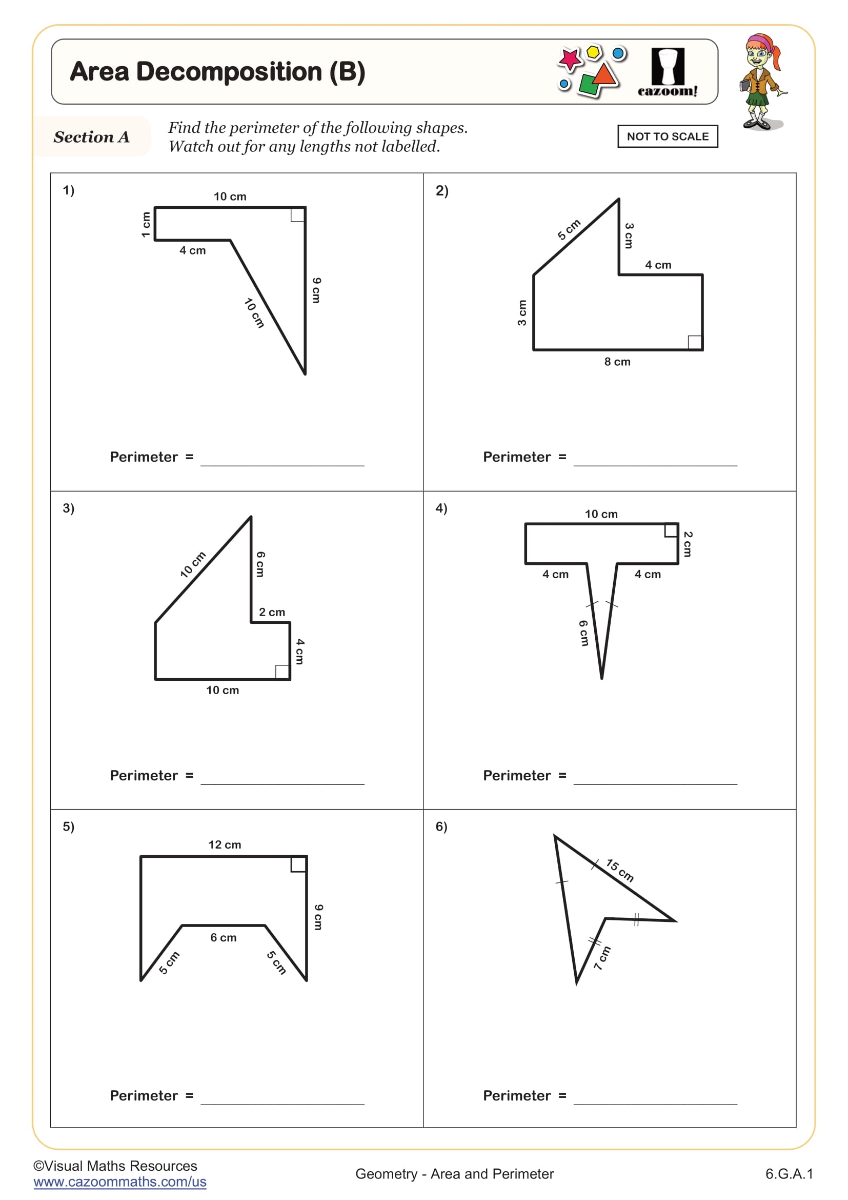 Area Decomposition B Worksheet Fun And Engaging 6th Grade PDF Worksheets