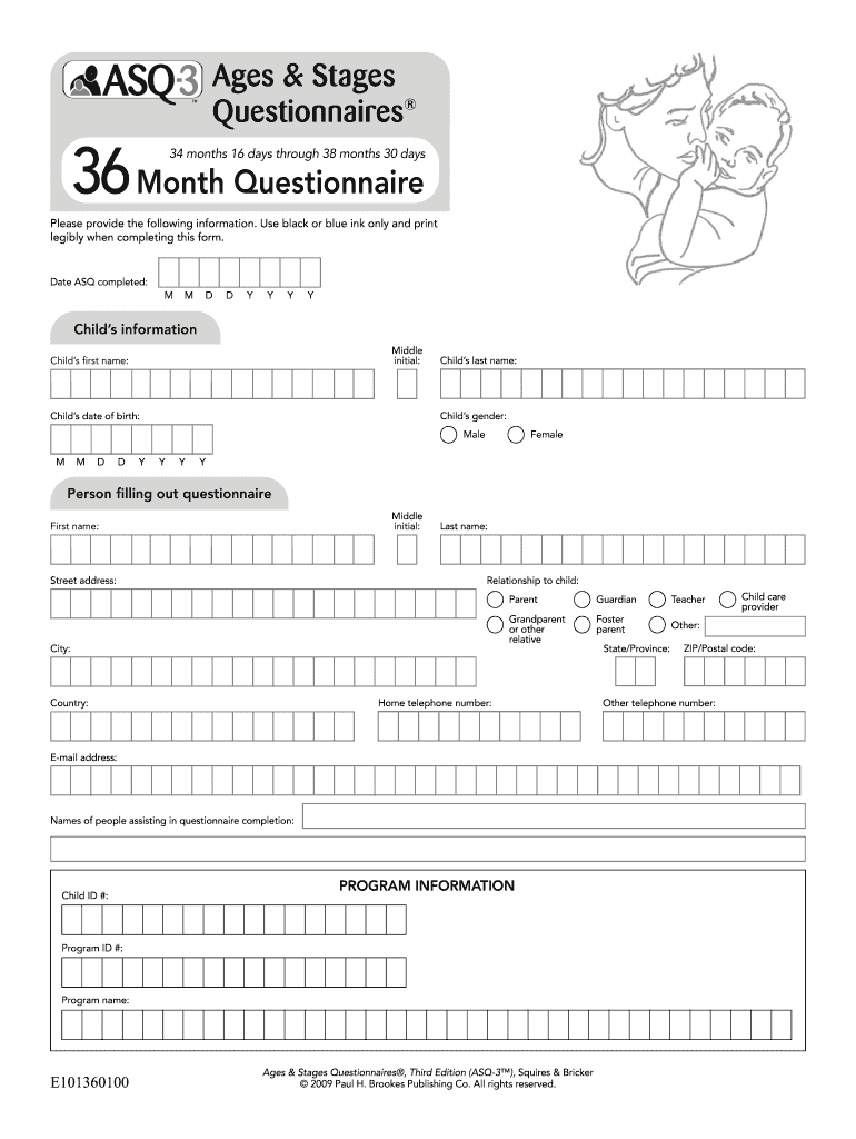 Asq 3 Questionnaire Pdf Fill Out Sign Online DocHub