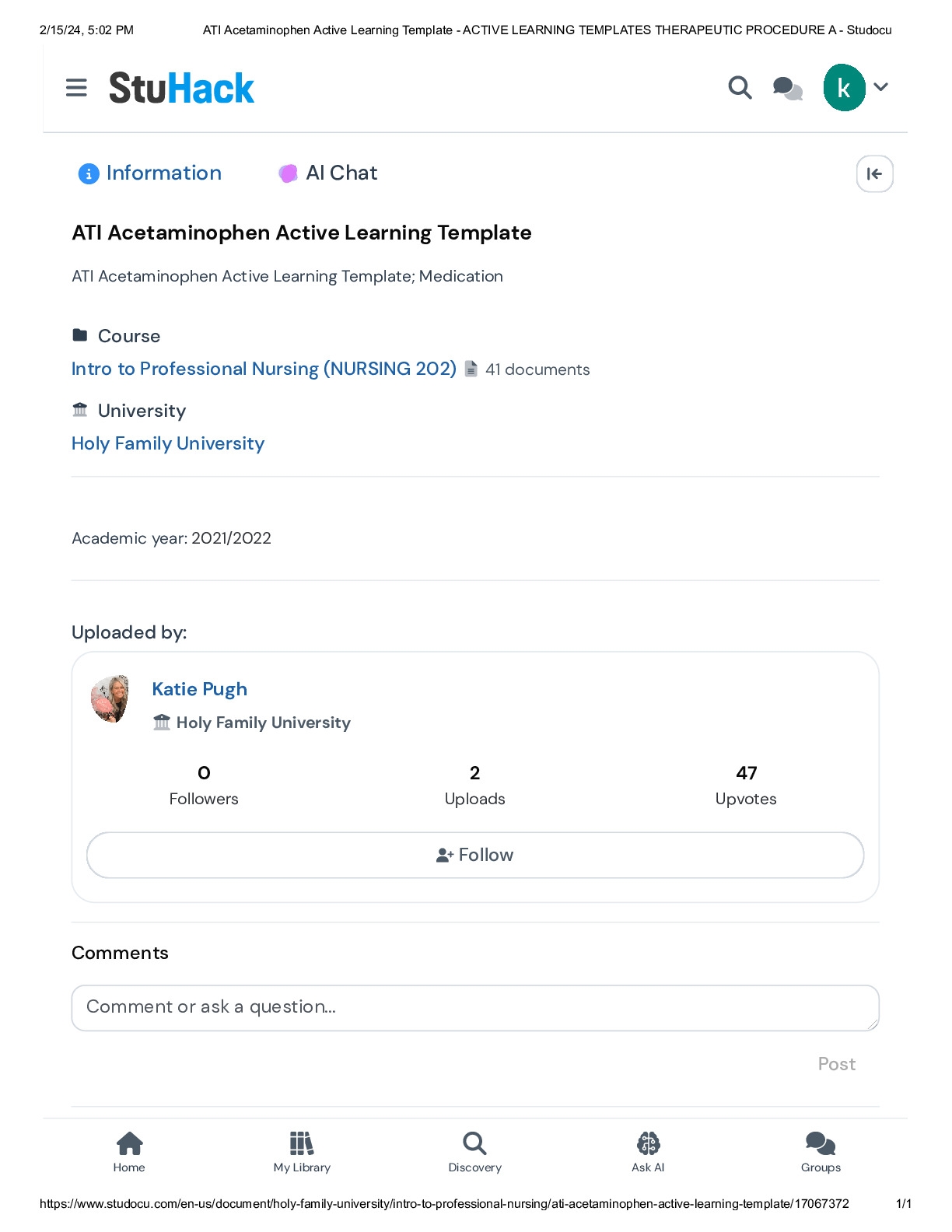 acetaminophen ati medication template