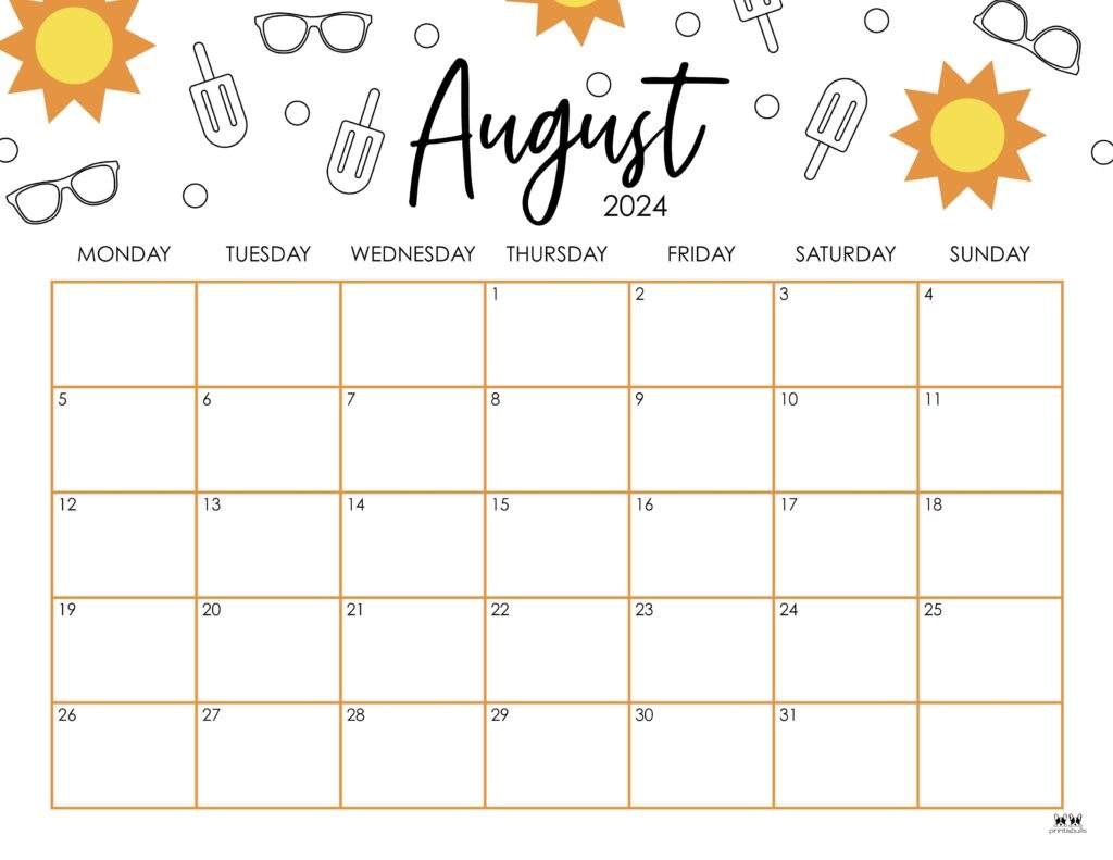 printable calendar august 2024