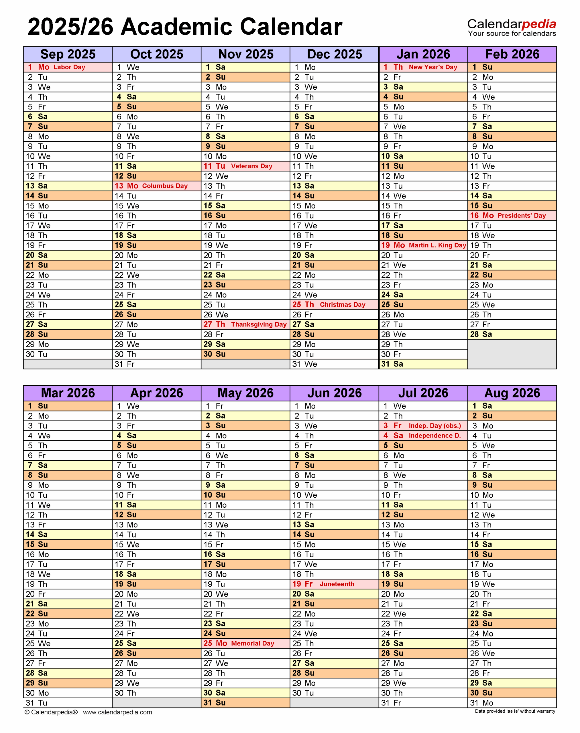 lausd Instructional Calendar 2025-2026