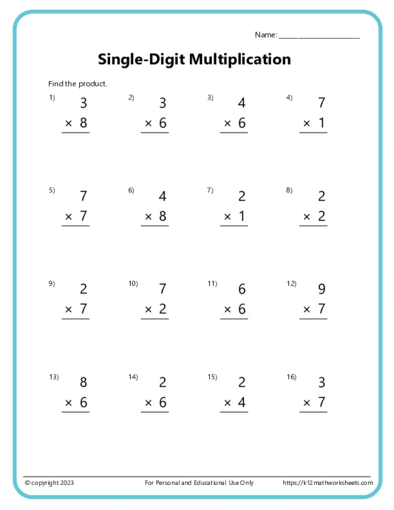 multiplication worksheets grade 2