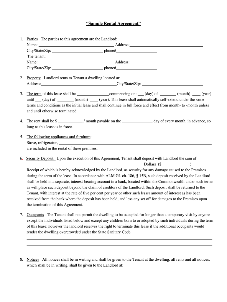 printable lease agreement pdf