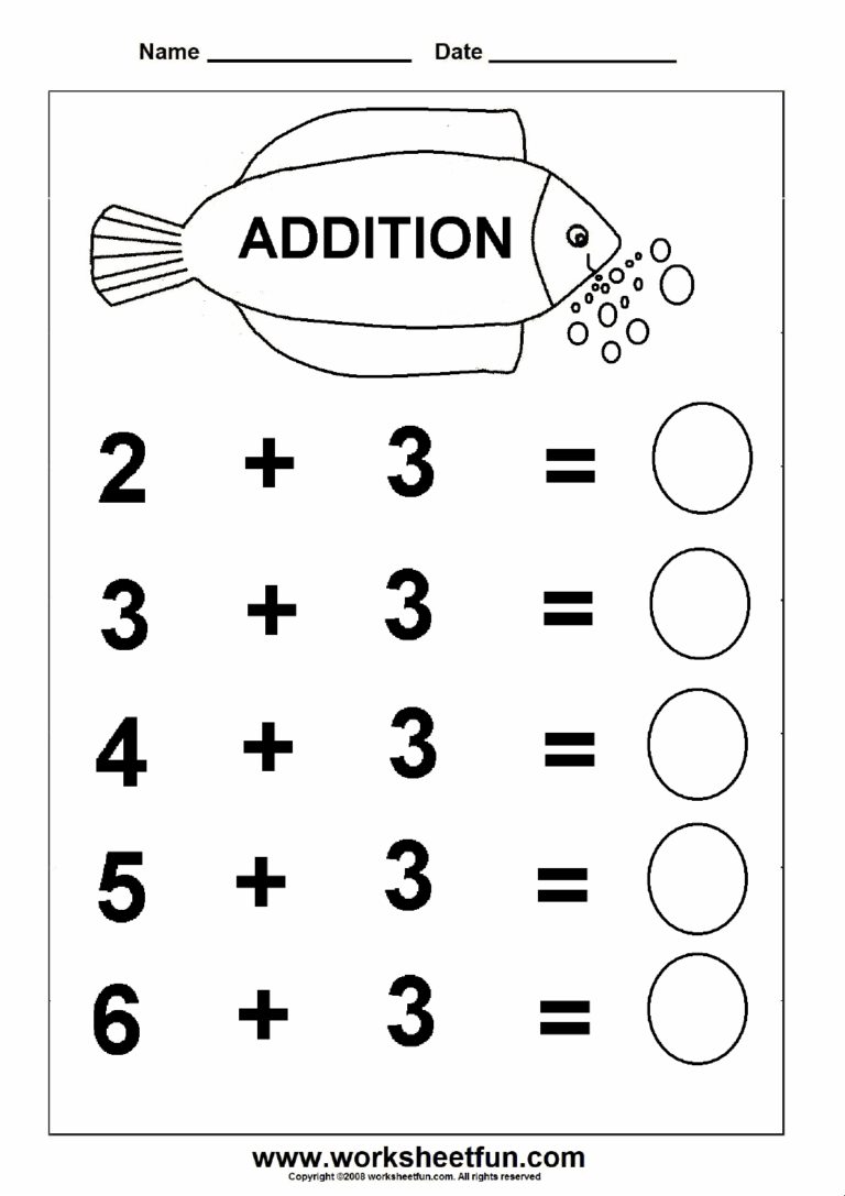 Beginner Addition 6 Kindergarten Addition Worksheets FREE Printable Worksheets Worksheetfun