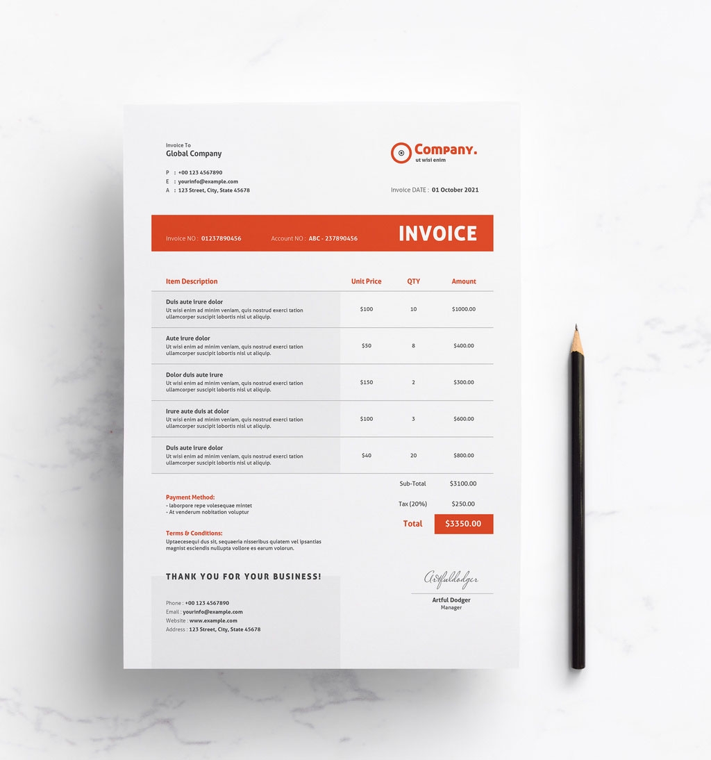adobe invoice template