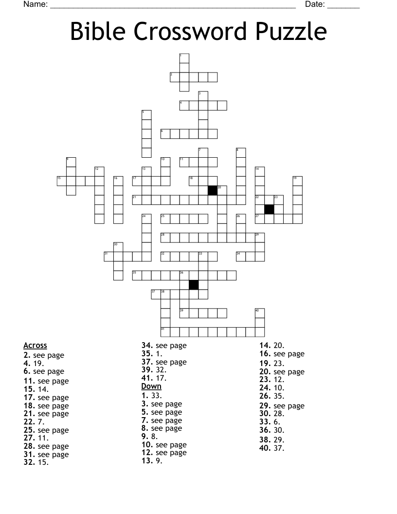 printable crossword puzzles bible