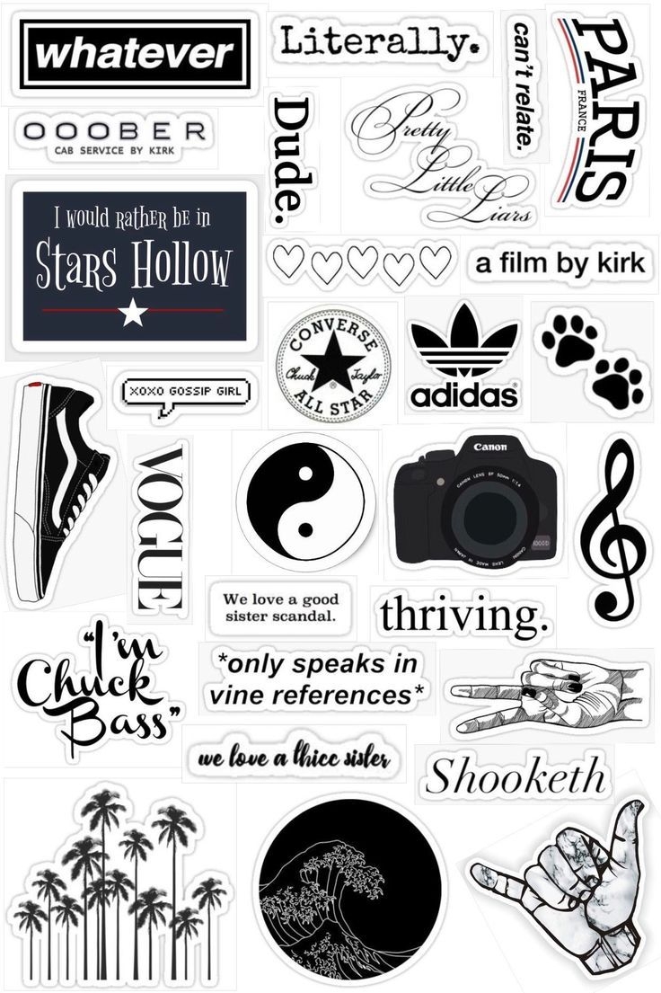 Black And White Stickers Sticker Design