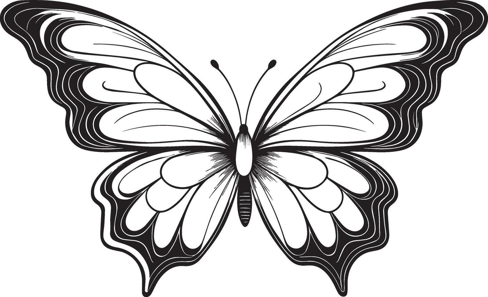 Butterfly Coloring Pages Free Printable Coloring Pages 51295253 Vector Art At Vecteezy