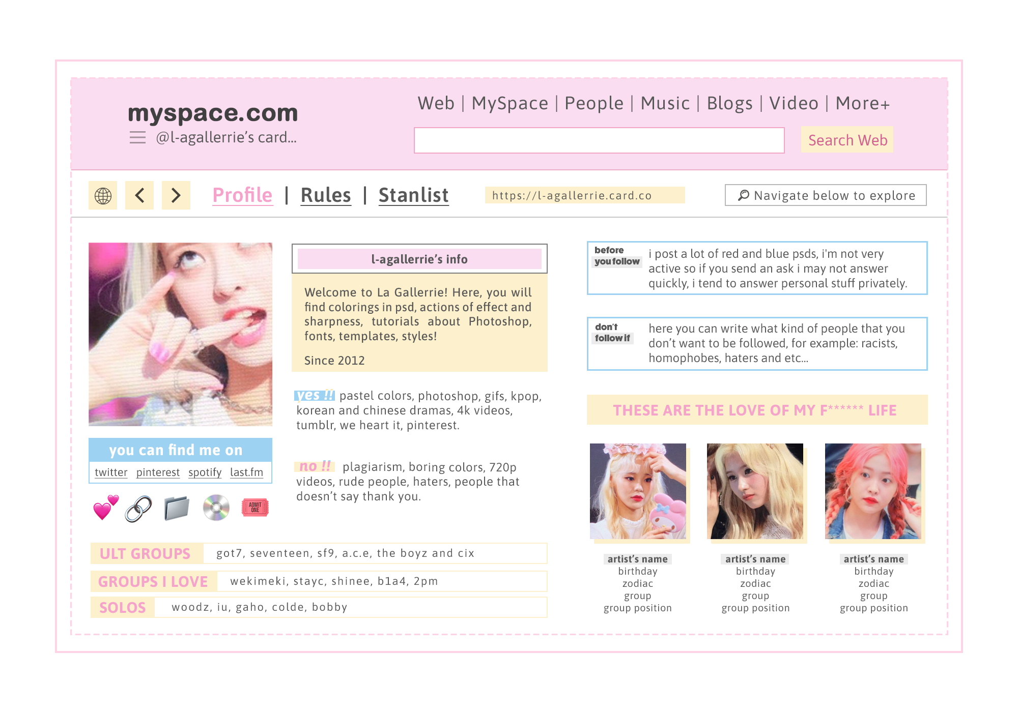 Carrd Template By L agallerrie By L agallerrie On DeviantArt