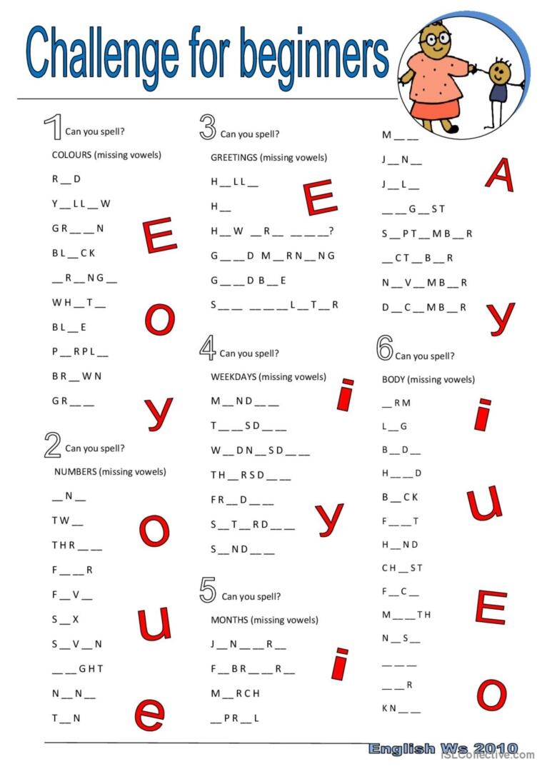 Challenge For Beginners English ESL Worksheets Pdf Doc