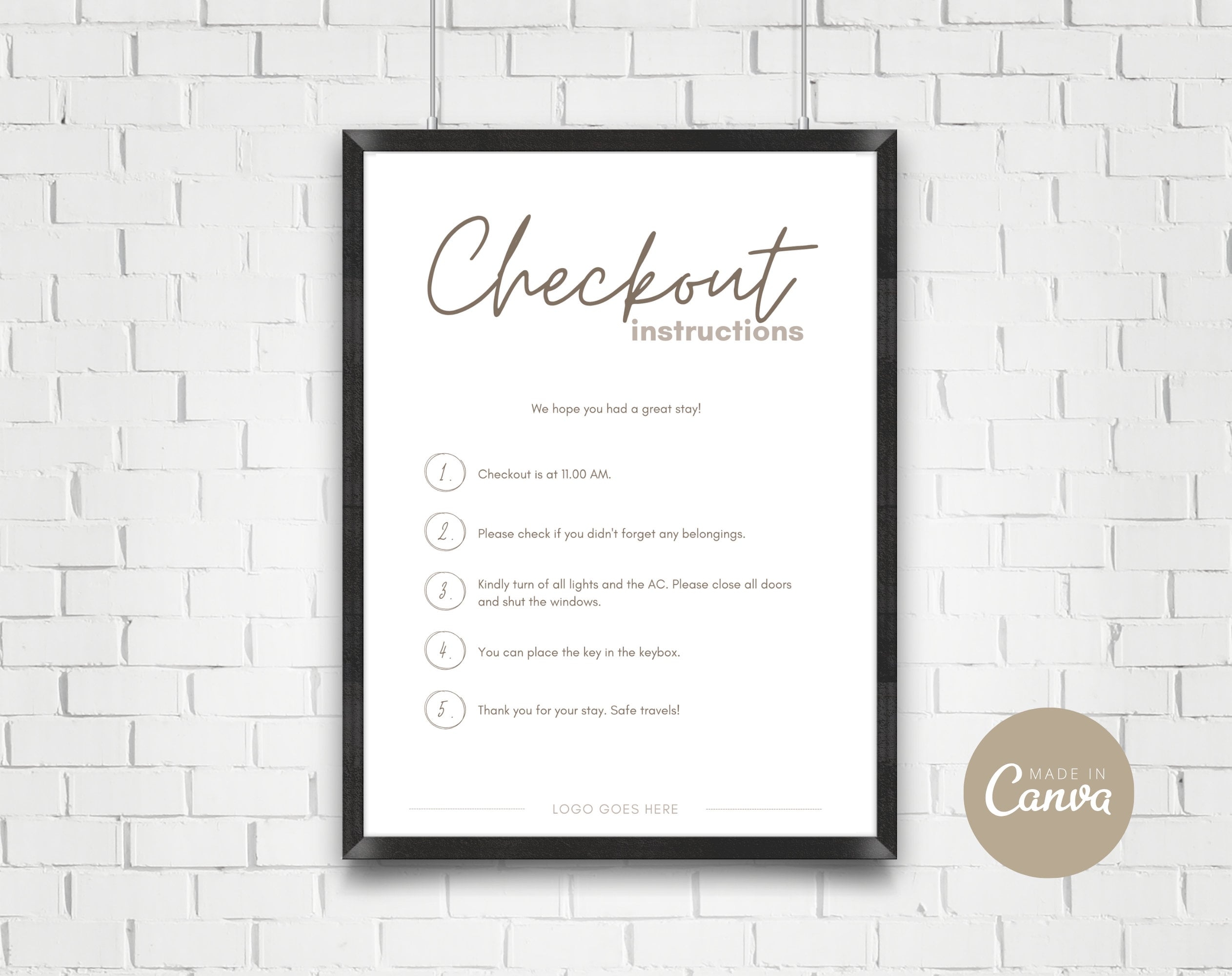 airbnb check out instructions template
