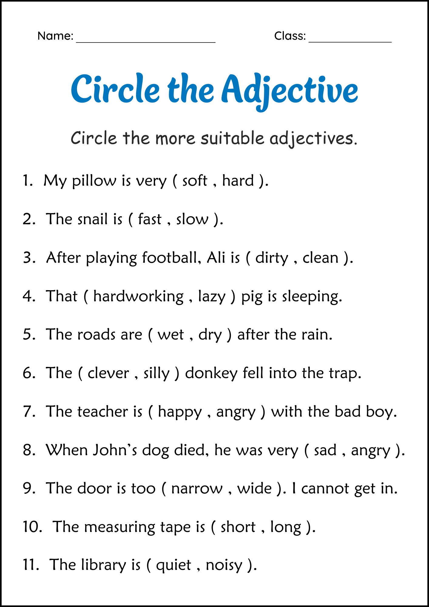 language arts worksheets for 3rd grade