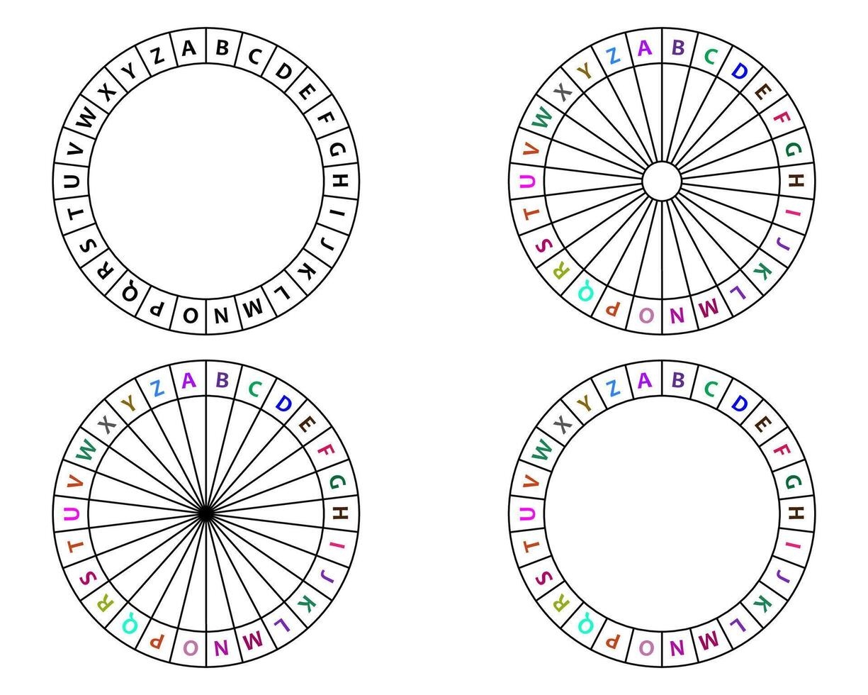 Circles Of The Alphabet Cipher Wheel Template Illustration 51272916 Vector Art At Vecteezy