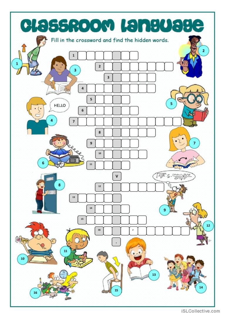 english language crossword puzzles printable
