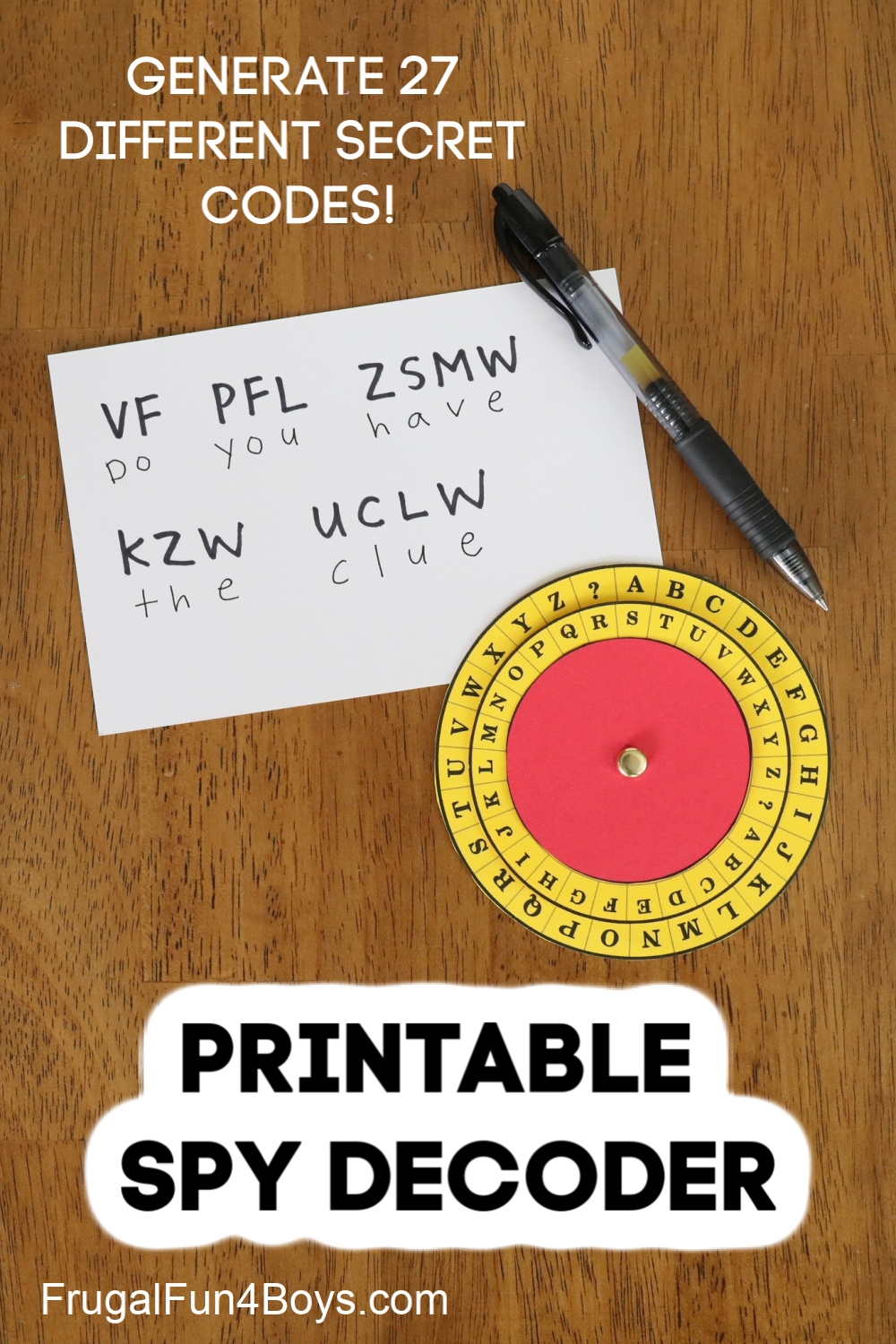 Code Activity For Kids Printable Spy Decoder Wheel Frugal Fun For Boys And Girls