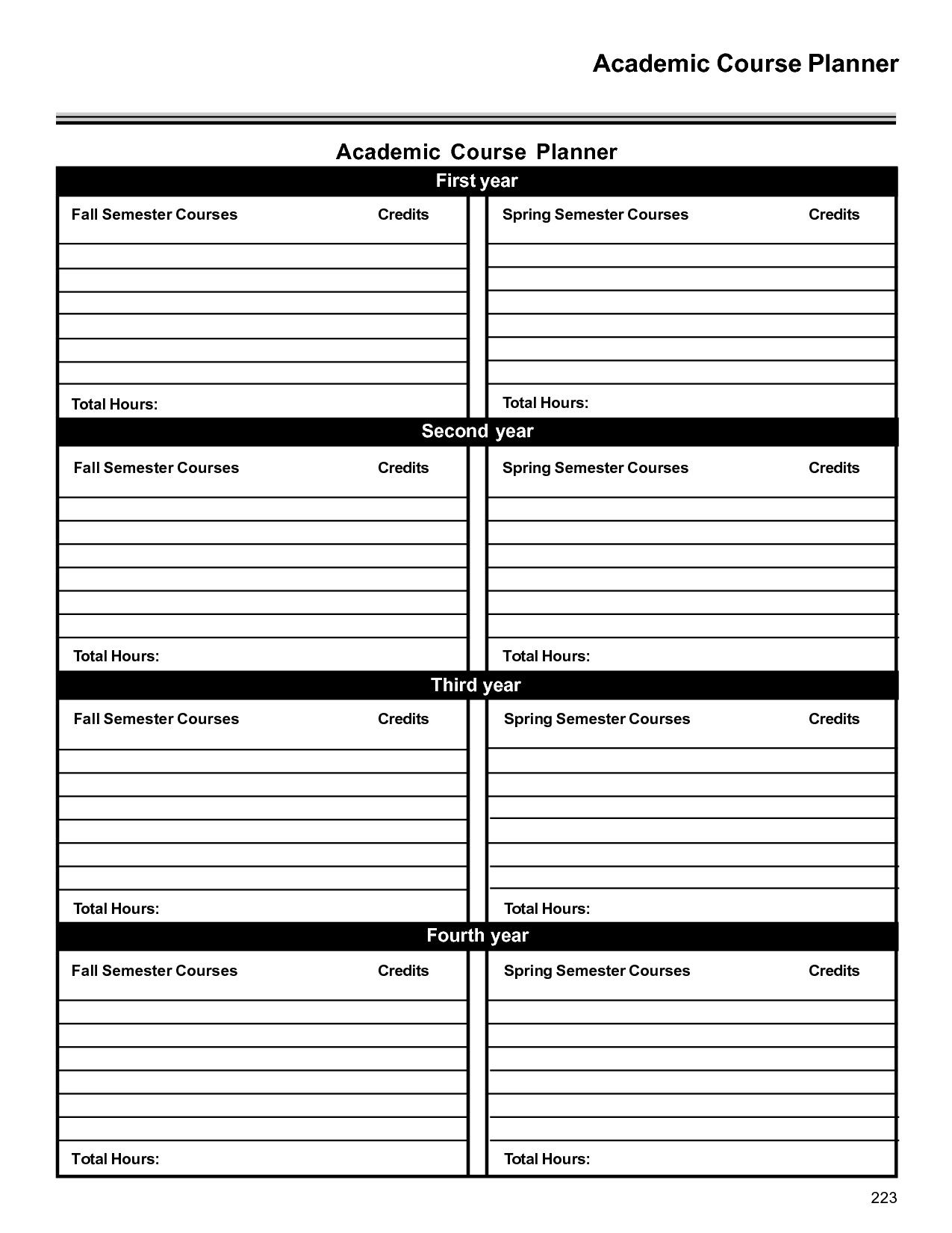 College Course Planning Template Fresh 11 Best Of Academic Worksheets Library