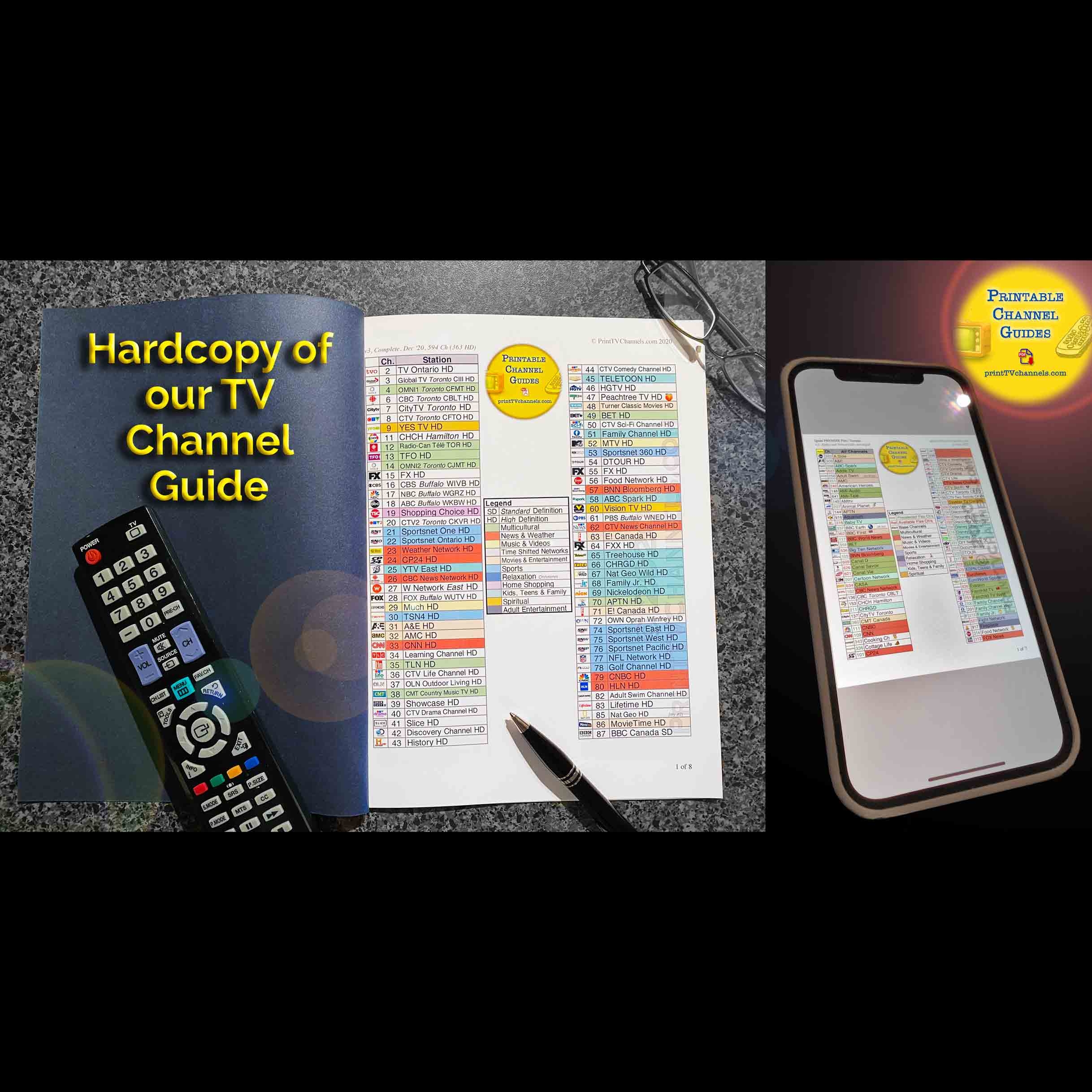 Comcast Xfinity Printable Channel Guide NATIONWIDE Alphabetic